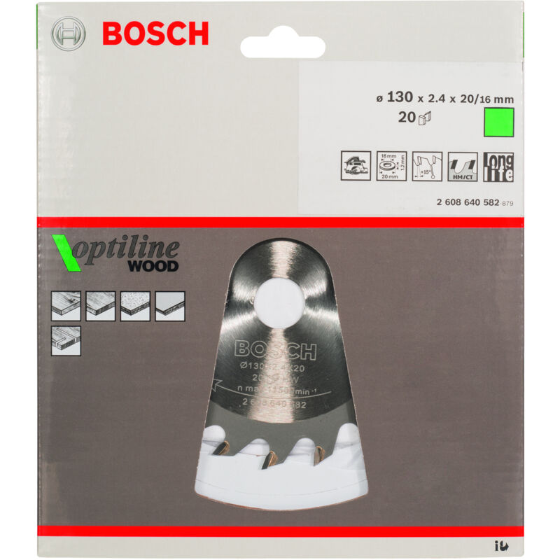 

BOSCH 2608640582 Hoja De Sierra circular OP WO H 130x20-20