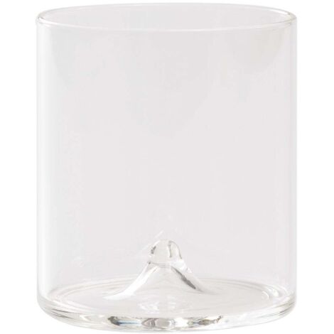 Discobolo Tumbler Set 4 Verres en Verre Borosilicate Soufflé à la Main Transparent 34,5 cl Design Élégant pour Table Formelle et Quotidienne