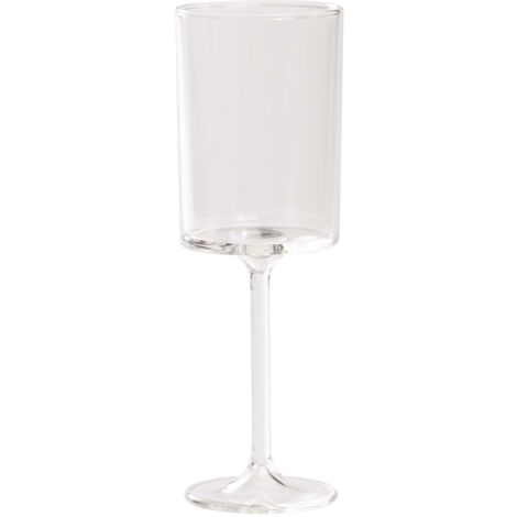 Discobolo Verre à Vin Blanc en Verre Borosilicate Soufflé, Lot de 4 Pièces, Design Élégant avec Fond Transparent, Capacité 31 cl