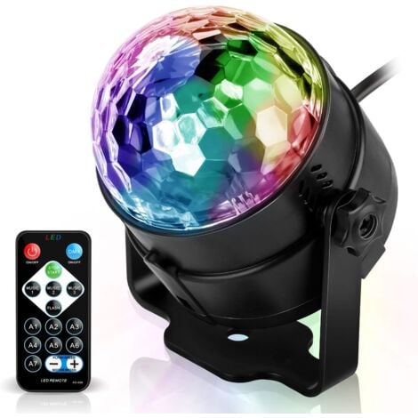 HIASDFLS Discokugel Discolicht Partylicht Disco Licht Lichteffekte 7 Farbe Musikgesteuert LED DJ Licht Partybeleuchtung Party Lampe für Halloween Weihnachten Kinder Disco DJ Party Geburtstag Dekoration