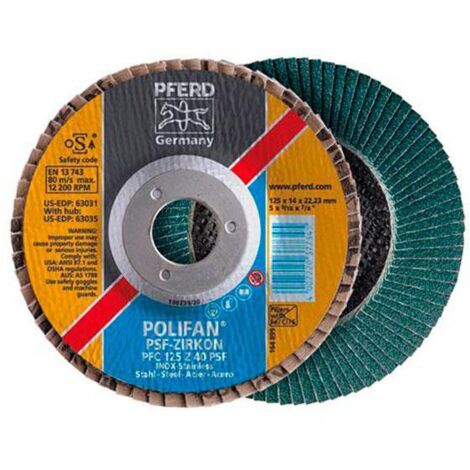 Discos abrasivos láminas Polifan Z Pferd - talla Ø 115 mm / 40.