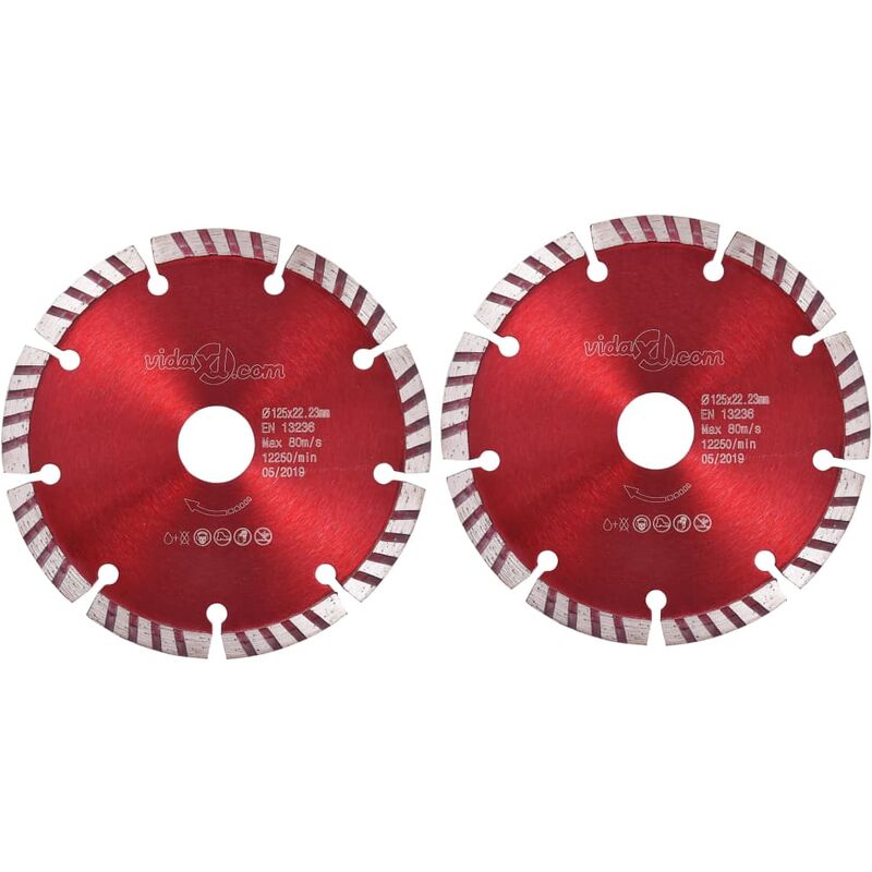

Discos de corte de diamante con turbo acero 2 unidades 125 mm
