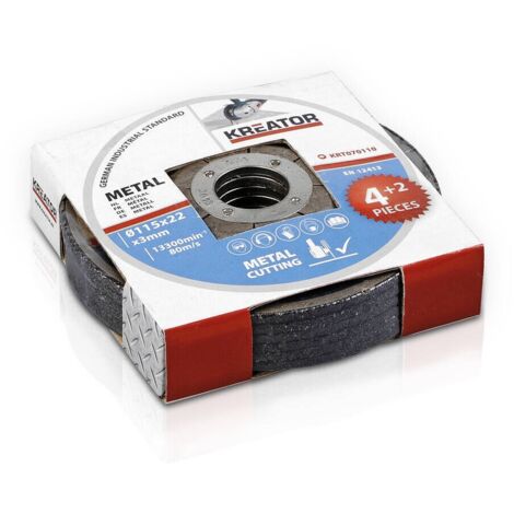 Discos de corte - metales - Ø 115 x 2,5 mm - 6 piezas Kreator