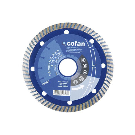 Discos de diamante "General de obra" turbo base                                                          115x22.2 mm H-7mm