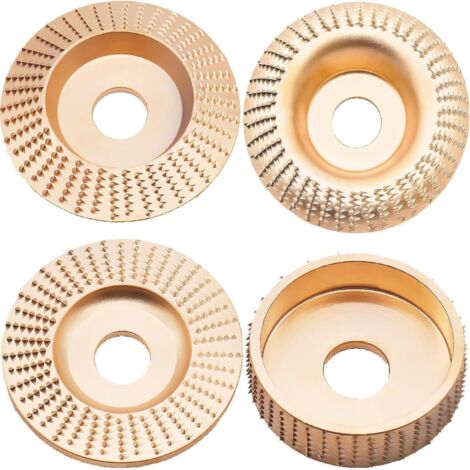discos de fresado para amoladora angular de madera de 115/125 mm con 22 mm de diámetro para dar forma, lijar y cortar (dorados)