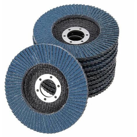 Discos de láminas discos abrasivos de lija de grano 40, discos abrasivos de alta densidad, 115 mm, 10 piezas (azul)