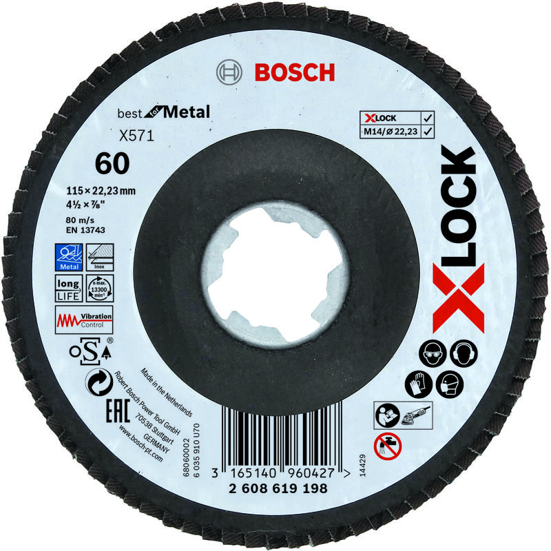 

Bosch X-LOCK Lam.X571 B.Metal:115mm cón.FV G60 2608619198