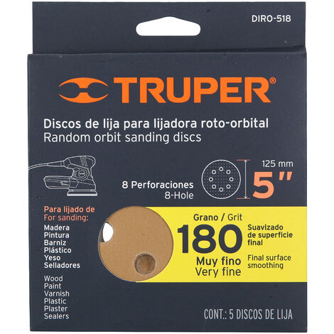 Discos de lija, 125 mm - Grano 180
