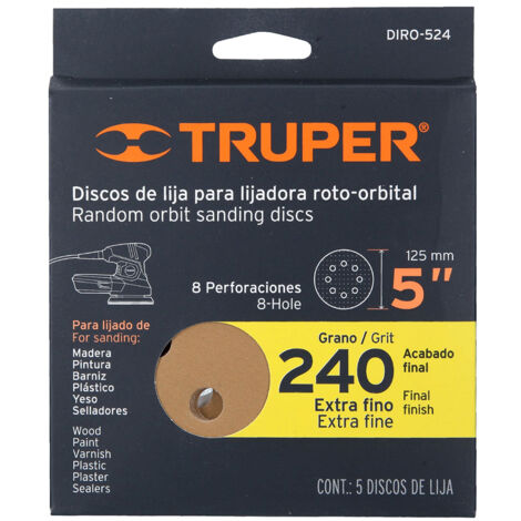 Discos de lija, 125 mm - Grano 240