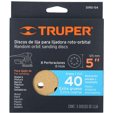 Discos de lija, 125 mm - Grano 40