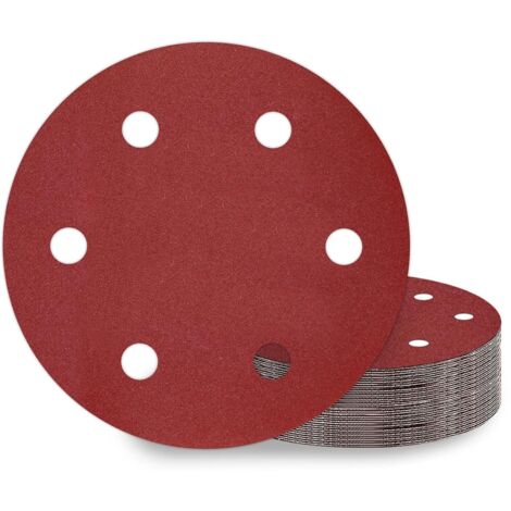 Discos de lijado de 225 mm (25 unidades) Disco de lijado de 225 mm con 6 agujeros, grano P180 para lijadora Jirafa