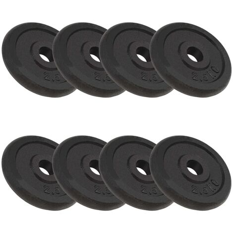 Discos de pesas de hierro fundido 8 piezas 2,5 kg vidaXL