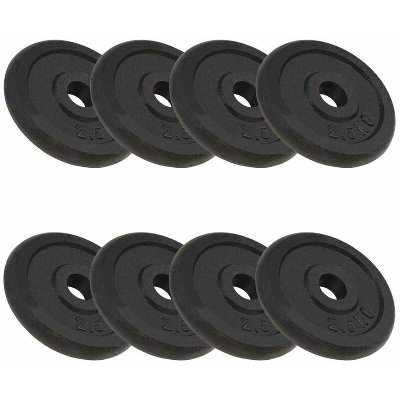 

Discos de pesas de hierro fundido 8 unidades 8x2,5 kg