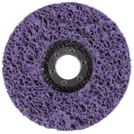 Discos decapantes morados para amoladoras angulares, de 114 x 22 mm (4-1/2'' x 7/8''), eliminan pintura, óxido, soldaduras y oxidación.