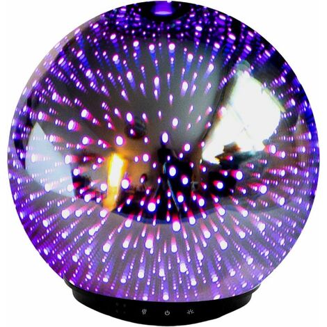 Discount Essential Oil Diffuser - Premium 200ml 3D Glass Ultrasonic Aromatherapy Oil Humidifier with Amazing LED Lights, Convenient Auto-Off Function and Large Water Reservoir
