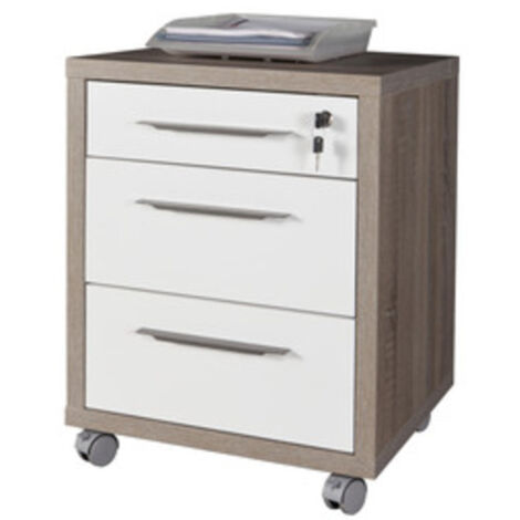 DISEGNO CASSETTIERA 3 CASSETTI 45X48,5X63 I ROVERE BIANCO- COMPOSAD- 1,0 pz