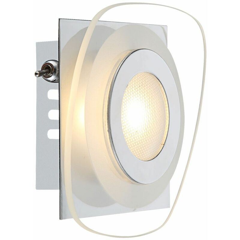 

Globo - Diseño Lámpara de pared LED de 3 vatios Pasillo Escalera Luz Interruptor de vidrio cromado 40710-1