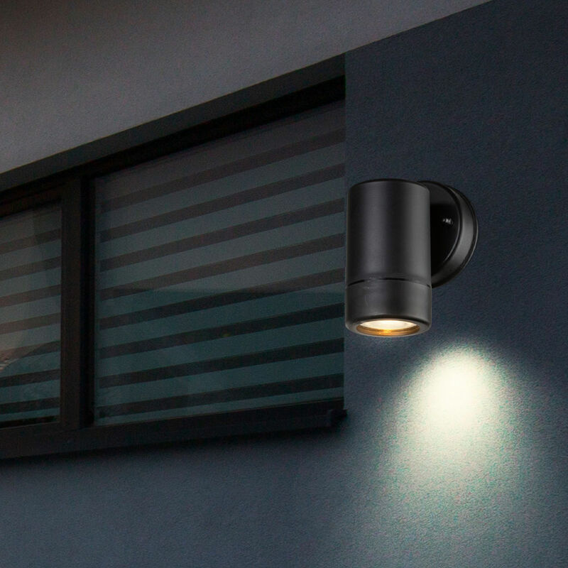 

Lámpara de pared de diseño para exteriores Focos empotrados Lámpara de terraza negra en un juego que incluye bombillas LED