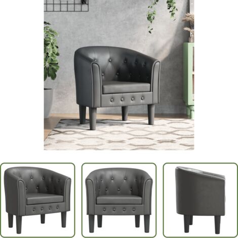 Diseño de cubo -  Sillón cuero sintético gris