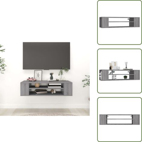 Diseño decorativo - vidaXL Mueble de TV colgante madera contrachapada gris 100x30x26,5 cm - Mueble para sala