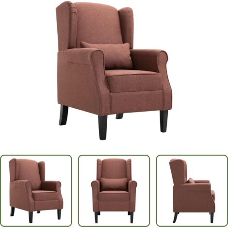 Diseño elegante -  Sillón de tela marrón