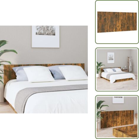 Diseño elegante - vidaXL Cabecero cama madera contrachapada roble ahumado 200x1,5x80 cm - Cabecero de pared