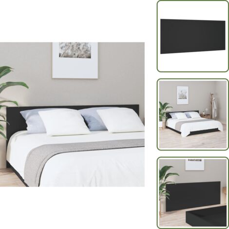 Diseño elegante - vidaXL Cabecero de cama madera contrachapada negro 200x1,5x80 cm - Cama sin cabecero