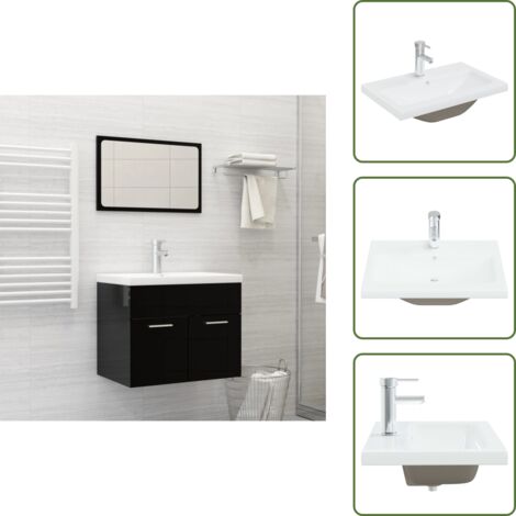 Diseño elegante - vidaXL Lavabo empotrado con grifo cerámica blanco 61x39x18 cm - Lavabo blanco