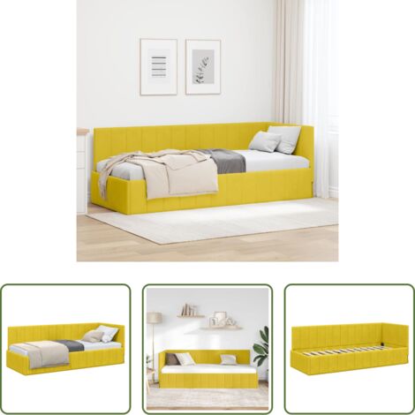 Diseño en L -  Estructura de cama en esquina Amarillo 80 cm x 200 cm