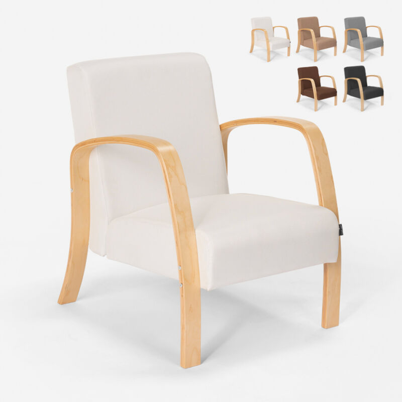 

Diseño ergonómico escandinavo sillón de madera salón de estudio Frederiksberg | Color: Blanco