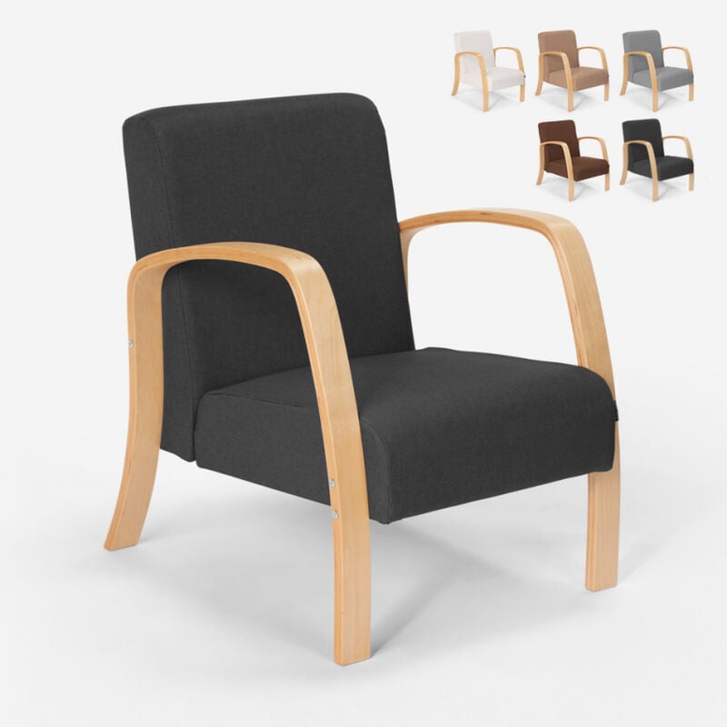 

Diseño ergonómico escandinavo sillón de madera salón de estudio Frederiksberg | Color: Gris