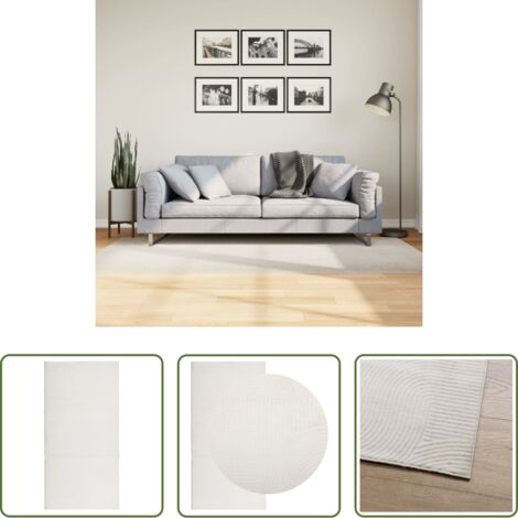 Diseño escandinavo -  Alfombra de pelo corto look escandinavo IZA crema 100x200 cm