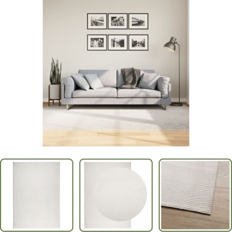 Diseño escandinavo -  Alfombra de pelo corto look escandinavo IZA crema 160x230 cm