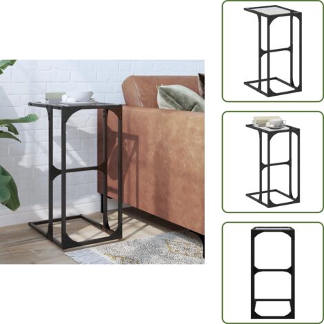 Diseño industrial - vidaXL Mesa auxiliar con vidrio transparente acero 40x30x61,5 cm - Espacio ahorra