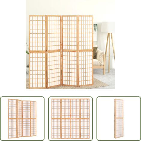 Diseño japonés -  Biombo plegable con 4 paneles estilo japonés 160x170 cm