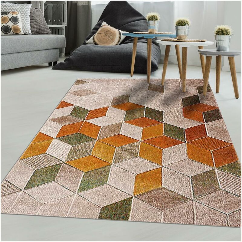 

diseño moderno alfombra 60x110 cm de entrada rectangular SCANDINAVIOLA Naranja adecuado para calefacción por suelo radiante - Orange