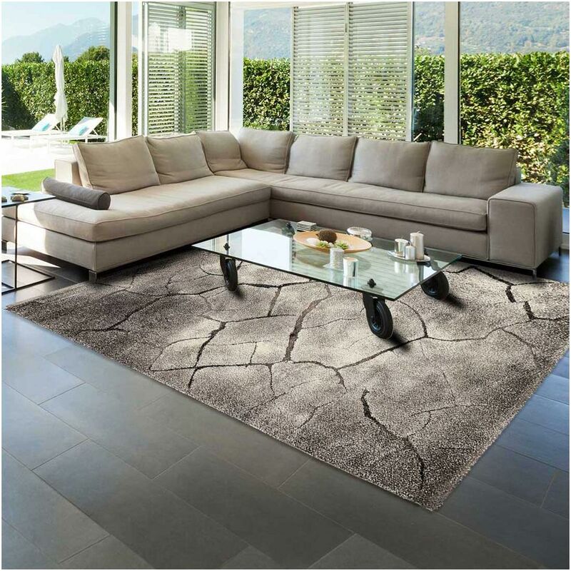 

diseño moderno alfombra 80x150 cm rectangular Eldard Habitación Gris adecuado para calefacción por suelo radiante - Gris