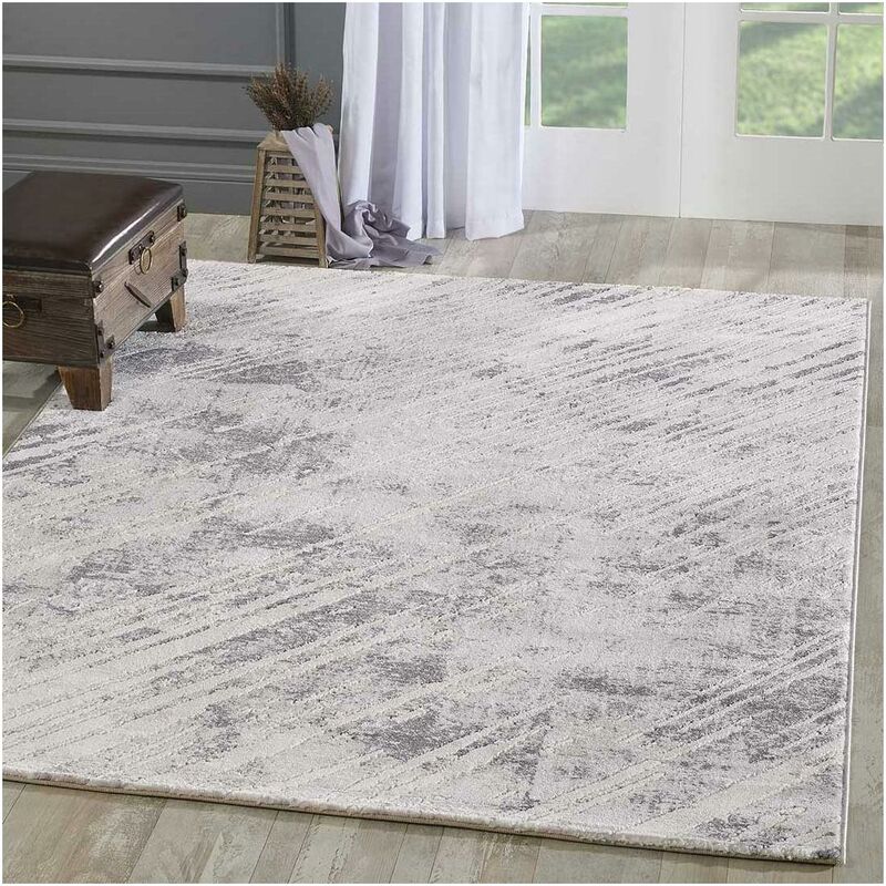 

diseño moderno alfombra 80x150 cm rectangular KHY LIGREY Habitación Gris adecuado para calefacción por suelo radiante - Gris