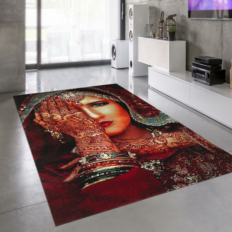 

Merinos - Alfombra moderna Marruecos 830-75 en polipropileno rojo. - Rouge
