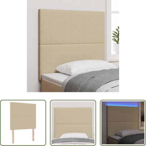 Diseño moderno -  Cabecero LED con tiras LED Verde grisáceo 80 cm Tela de Pana