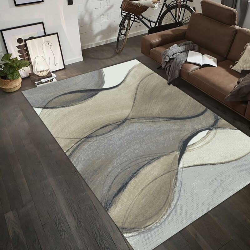 

diseño moderno de la manta 80x150 cm rectangular ELEGANTE DE ONDA Habitación Gris adecuados para calefacción por suelo radiante - Gris