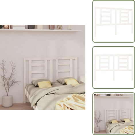 Diseño moderno - vidaXL Cabecero de cama madera maciza de pino blanco 126x4x100 cm - Soporte para la espalda