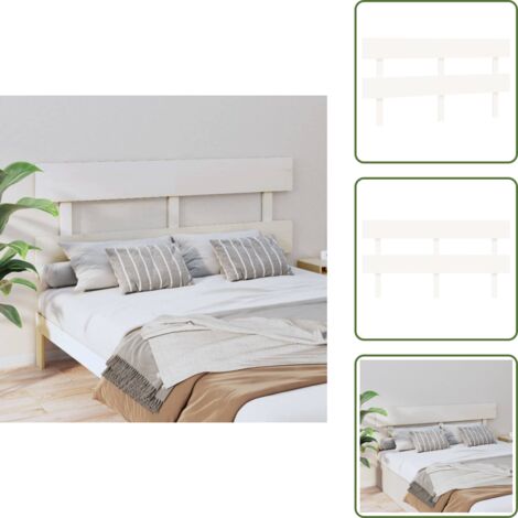 Diseño moderno - vidaXL Cabecero de cama madera maciza de pino blanco 164x3x81 cm - Soporte para la espalda
