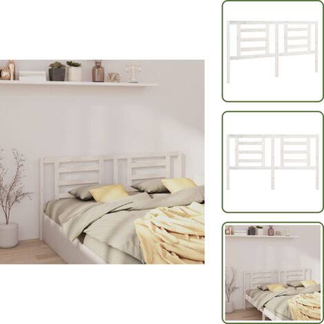 Diseño moderno - vidaXL Cabecero de cama madera maciza de pino blanco 166x4x100 cm - Soporte para la espalda