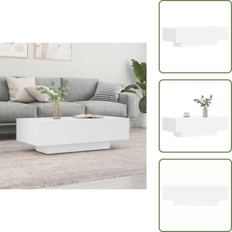 Diseño moderno - vidaXL Mesa de centro madera de ingeniería blanco 100x49,5x31 cm - Mesa de centro blanca