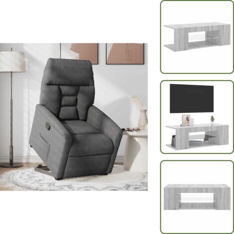 Diseño moderno - vidaXL Mueble de TV con luces LED gris Sonoma 90x39x30 cm - Almacenamiento