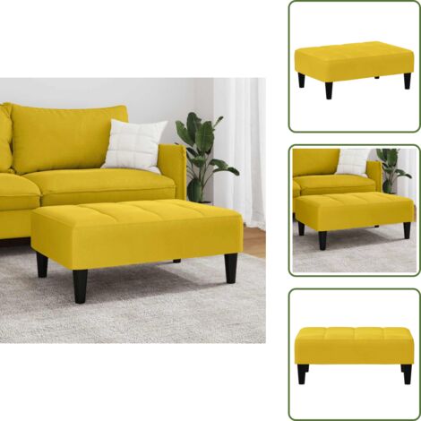 Diseño moderno - vidaXL Reposapiés de terciopelo amarillo 77x55x31 cm - Asiento adicional