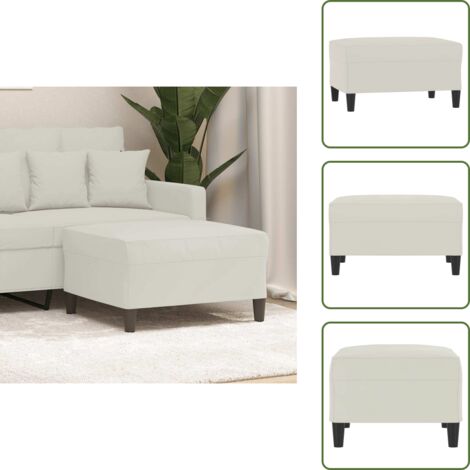 Diseño moderno - vidaXL Reposapiés de terciopelo crema 70x55x41 cm - Asiento adicional