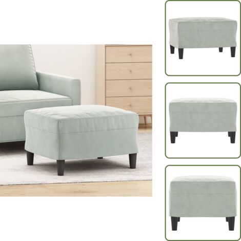 Diseño moderno - vidaXL Reposapiés de terciopelo gris claro 60x50x41 cm - Asiento de pies