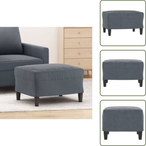 Diseño moderno - vidaXL Reposapiés de terciopelo gris oscuro 60x50x41 cm - Sofá